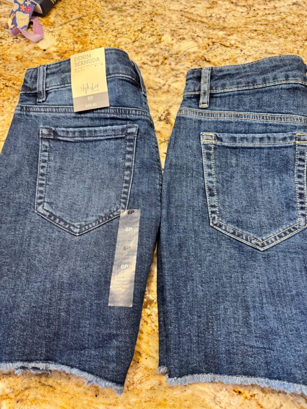 Great Deal!!  TWO PAIRS of Style & Co denim shorts Both Size 6P NWT & NWOT